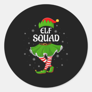 Elf Squad Christmas Matching Family Girls Women El Classic Round Sticker