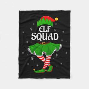 Elf Squad Christmas Matching Family Girls Women El Fleece Blanket
