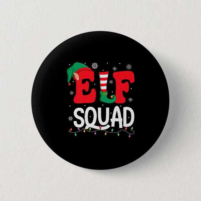 Elf Squad Christmas Matching Family Group Elf Xmas 6 Cm Round Badge (Front)