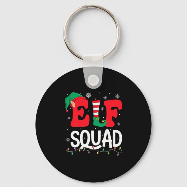 Elf Squad Christmas Matching Family Group Elf Xmas Key Ring (Front)