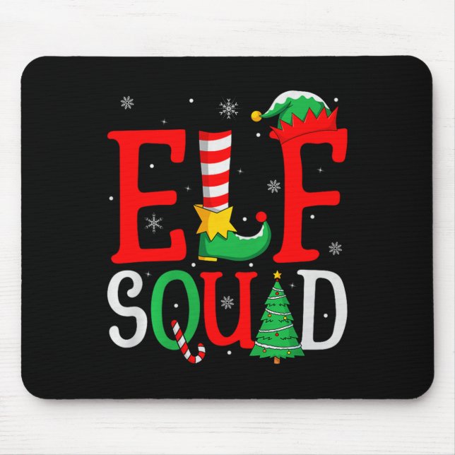 Elf Squad Christmas Matching Family Group Elf Xmas Mouse Mat (Front)
