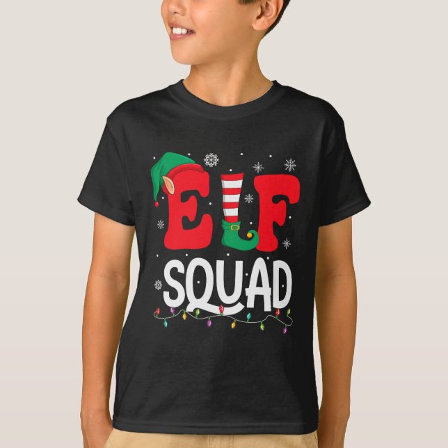 Elf Squad Christmas Matching Family Group Elf Xmas T-Shirt (Front)