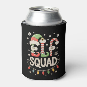 Elf Squad Christmas Xmas Holiday Family Pajamas Can Cooler