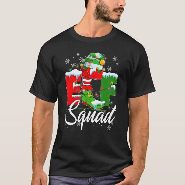 Elf Squad Elves  Family Matching Merry Christmas P T-Shirt (Front)