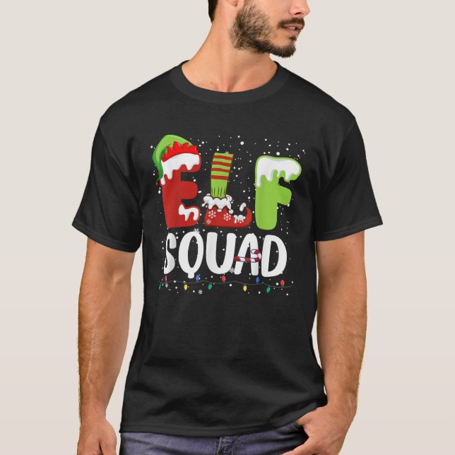 Elf Squad Family Christmas Matching Pyjamas Cute C T-Shirt (Front)