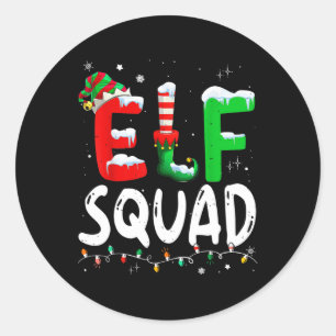 Elf Squad Family Christmas Matching Pyjamas Funny  Classic Round Sticker