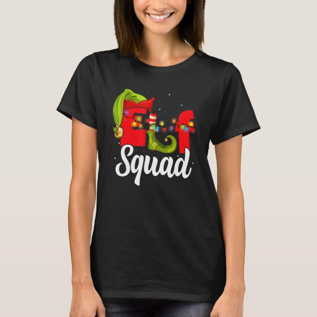 Elf Squad  Family Christmas Matching Pyjamas Xmas T-Shirt (Front)