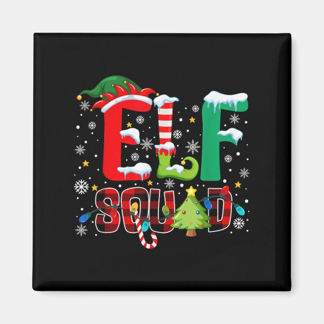 Elf Squad Family Christmas Matching Xmas Pyjamas B Magnet (Front)