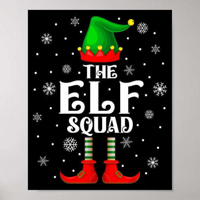 Elf Squad Family Matching Xmas Funny Christmas Vib Poster (Front)