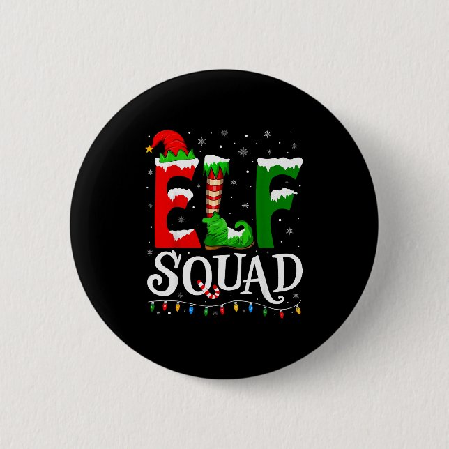 Elf Squad Funny Christmas Family Pajamas  6 Cm Round Badge (Front)
