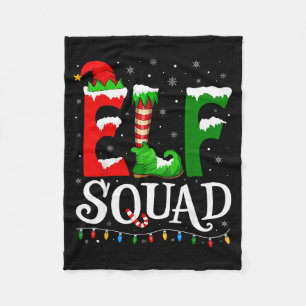 Elf Squad Funny Christmas Family Pajamas  Fleece Blanket
