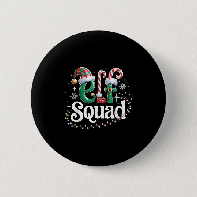 Elf Squad Funny Elf Family Christmas Matching Paja 6 Cm Round Badge (Front)