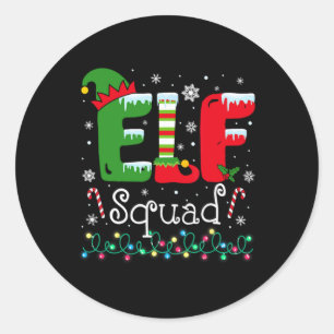 Elf Squad Funny Elf Family Christmas Matching Paja Classic Round Sticker