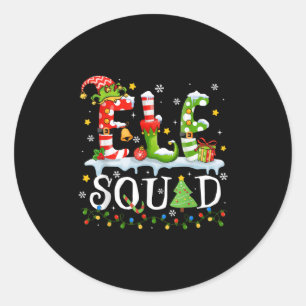 Elf Squad Funny Elf Family Christmas Matching Paja Classic Round Sticker