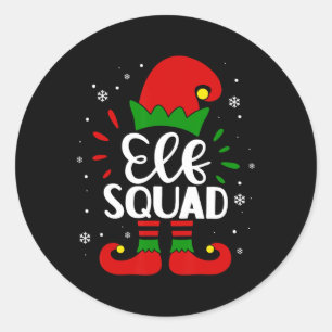 Elf Squad Funny Elf Family Christmas Matching Paja Classic Round Sticker