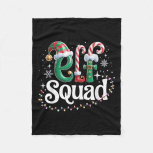 Elf Squad Funny Elf Family Christmas Matching Paja Fleece Blanket