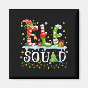 Elf Squad Funny Elf Family Christmas Matching Paja Magnet