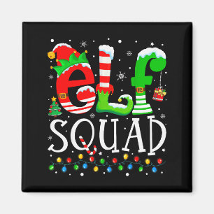 Elf Squad Funny Elf Family Christmas Matching Paja Magnet
