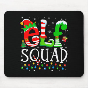 Elf Squad Funny Elf Family Christmas Matching Paja Mouse Mat