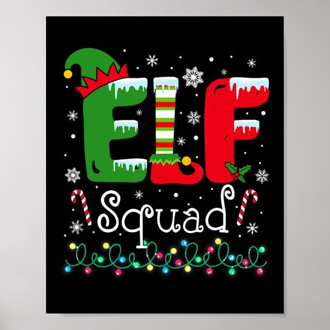 Elf Squad Funny Elf Family Christmas Matching Paja Poster (Front)