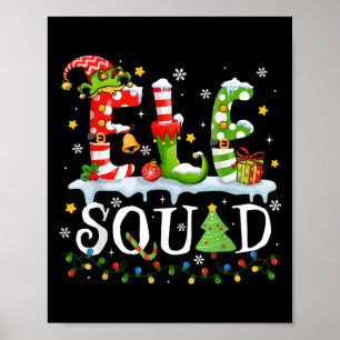 Elf Squad Funny Elf Family Christmas Matching Paja Poster