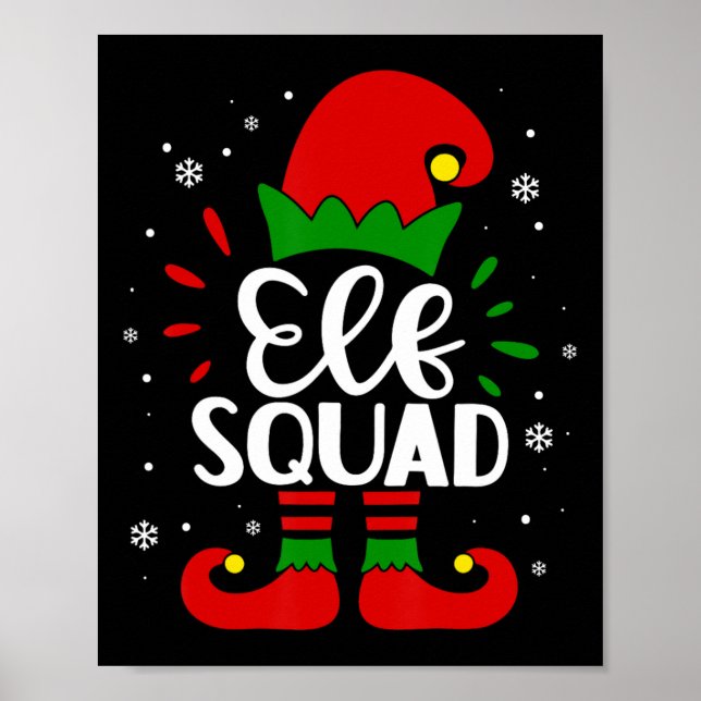 Elf Squad Funny Elf Family Christmas Matching Paja Poster (Front)