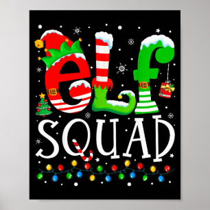 Elf Squad Funny Elf Family Christmas Matching Paja Poster