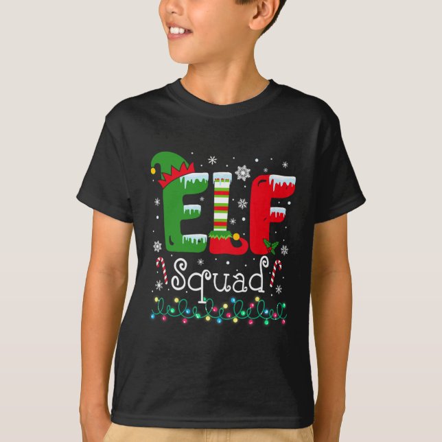 Elf Squad Funny Elf Family Christmas Matching Paja T-Shirt (Front)