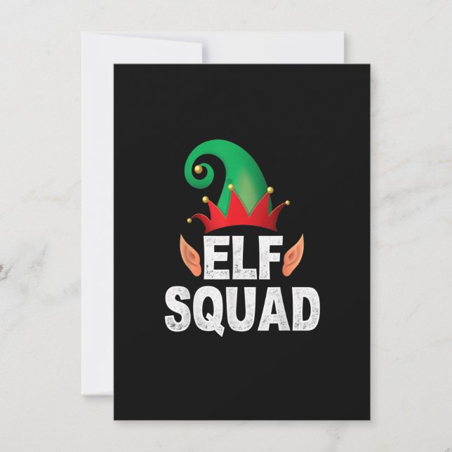 Elf Squad Funny Family Christmas Matching Pyjamas  Invitation (Front)