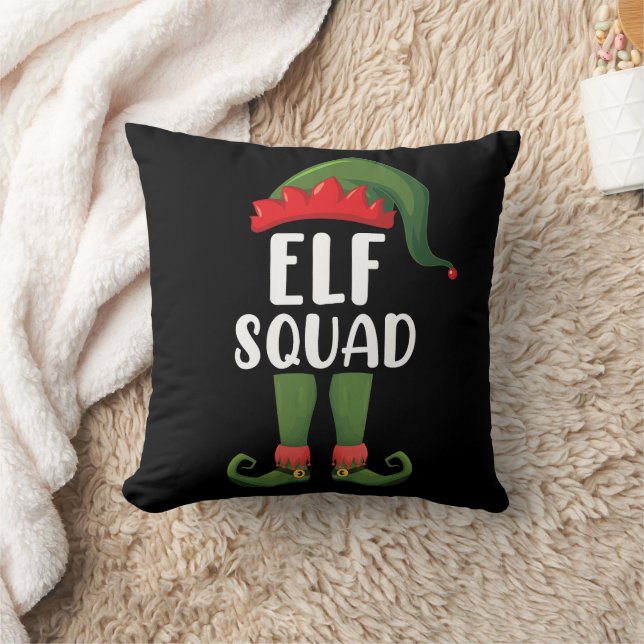 Elf Squad Funny Family Matching Christmas  Cushion (Blanket)