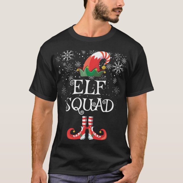 Elf Squad Funny Family Matching Christmas T-Shirt (Front)