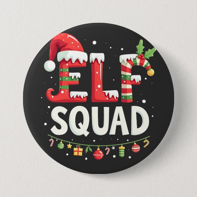 Elf Squad Funny Matching Christmas Outfit  7.5 Cm Round Badge (Front)