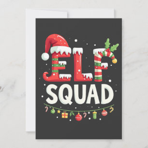 Elf Squad Funny Matching Christmas Outfit Invitation