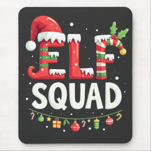Elf Squad Funny Matching Christmas Outfit Mouse Mat