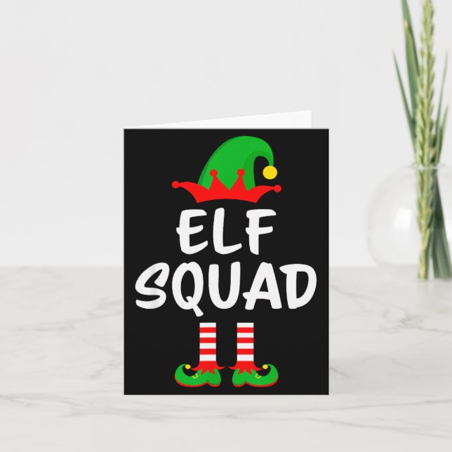 Elf Squad Matching Family Christmas  Card (Front)
