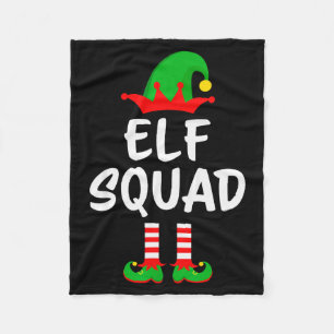 Elf Squad Matching Family Christmas Fleece Blanket