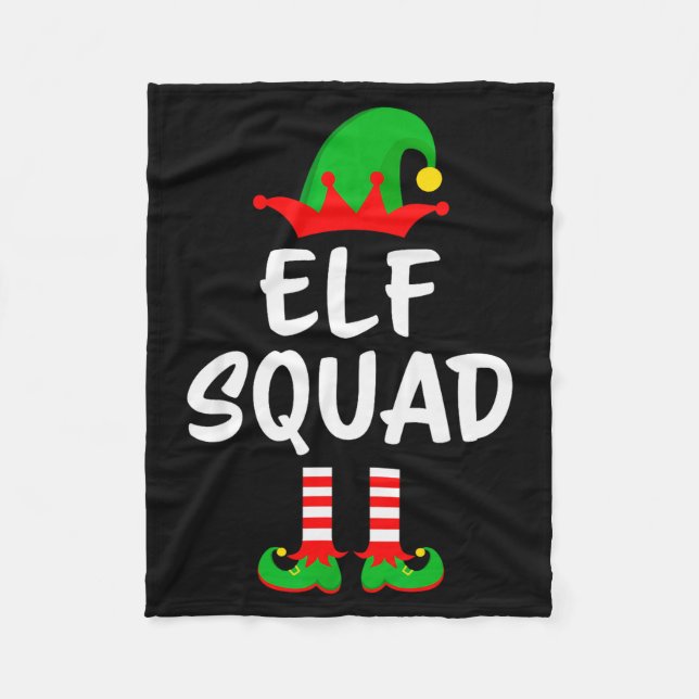 Elf Squad Matching Family Christmas  Fleece Blanket (Front)