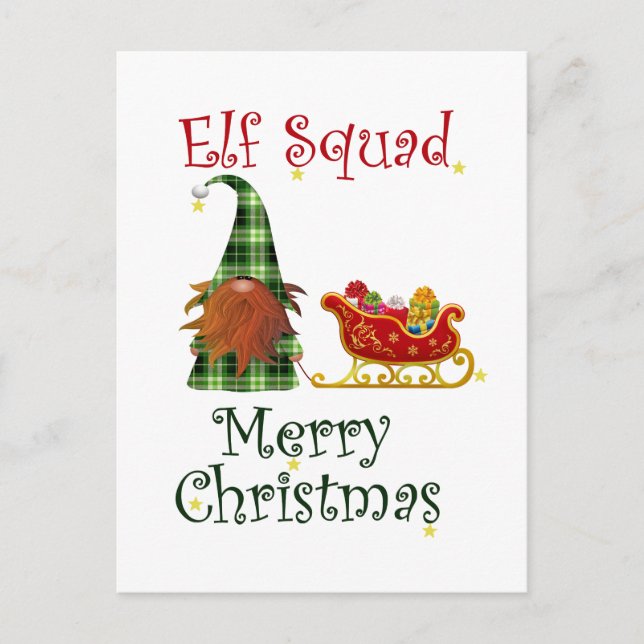 Elf squad merry christmas postcard (Front)