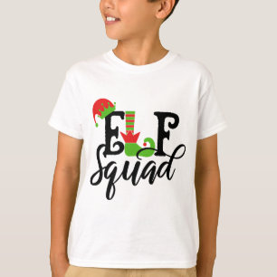 Elf Squad Modern Typography Christmas Holidays T-Shirt