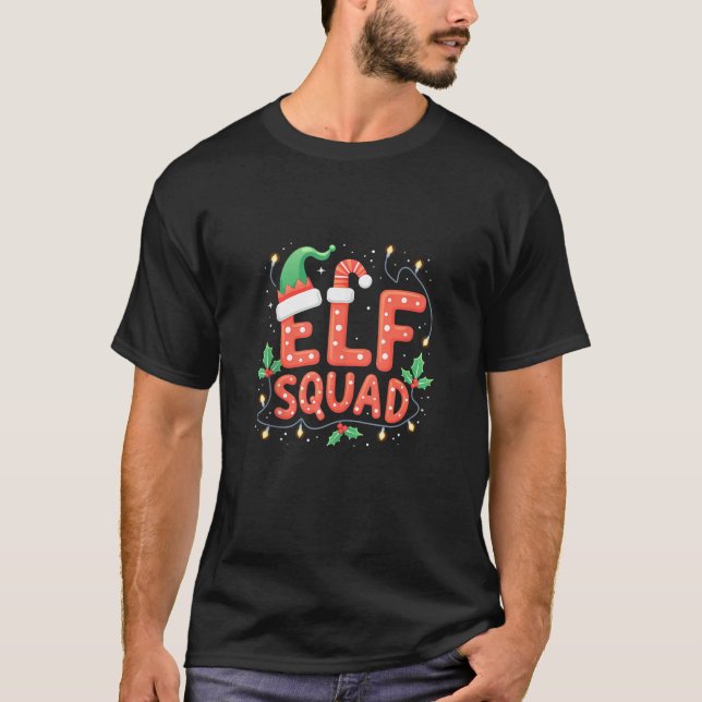 Elf Squad Pyjamas Xmas Funny Elf Family Christmas  T-Shirt (Front)