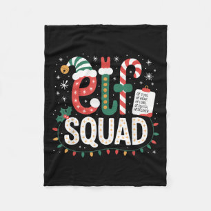 Elf Squad Santa Checklist Christmas Lights Family  Fleece Blanket