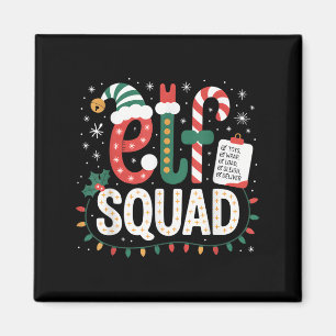 Elf Squad Santa Checklist Christmas Lights Family Magnet