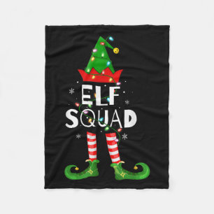 Elf Squad Xmas Matching Family Pajamas Funny Elf C Fleece Blanket