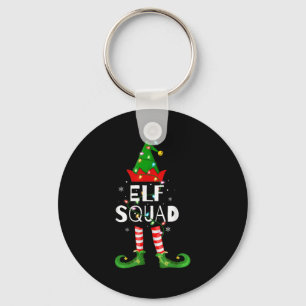 Elf Squad Xmas Matching Family Pajamas Funny Elf C Key Ring
