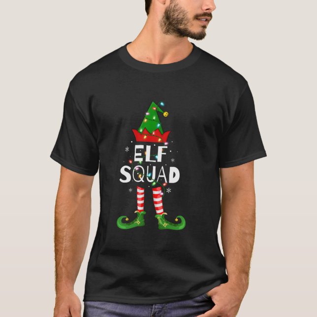 Elf Squad Xmas Matching Family Pyjamas Funny Elf C T-Shirt (Front)