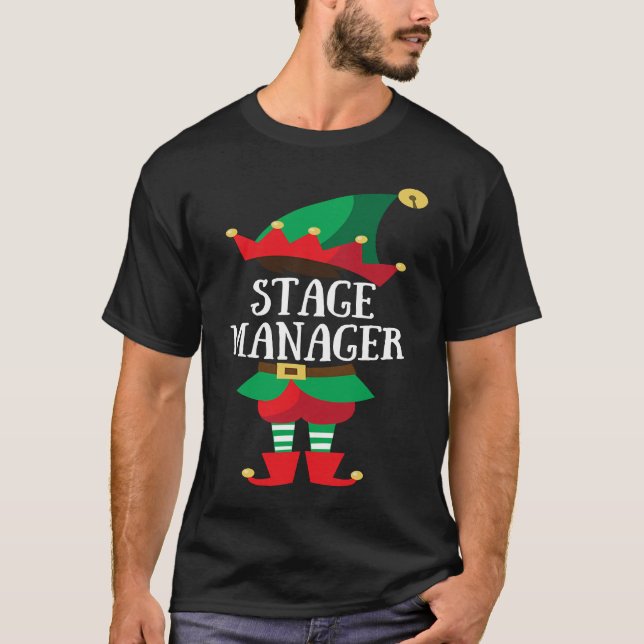 Elf Stage Manager Christmas Group Matching T-Shirt (Front)