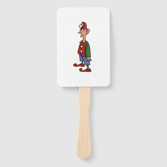 Elf Standing At Attention rectangle hand fans (Front)