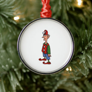 Elf Standing At Attention round premium ornament