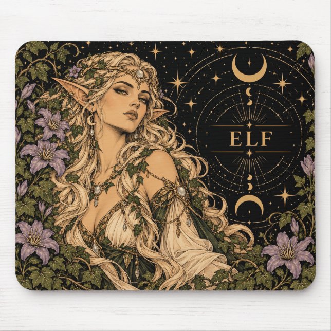 Elf, Starlit Tarot Art Mouse Mat (Front)