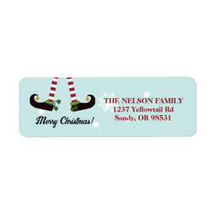 Elf Stockings Christmas Return Address Labels